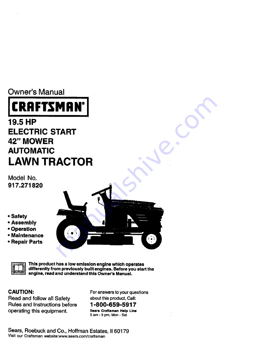 Craftsman 917.27182 Скачать руководство пользователя страница 1