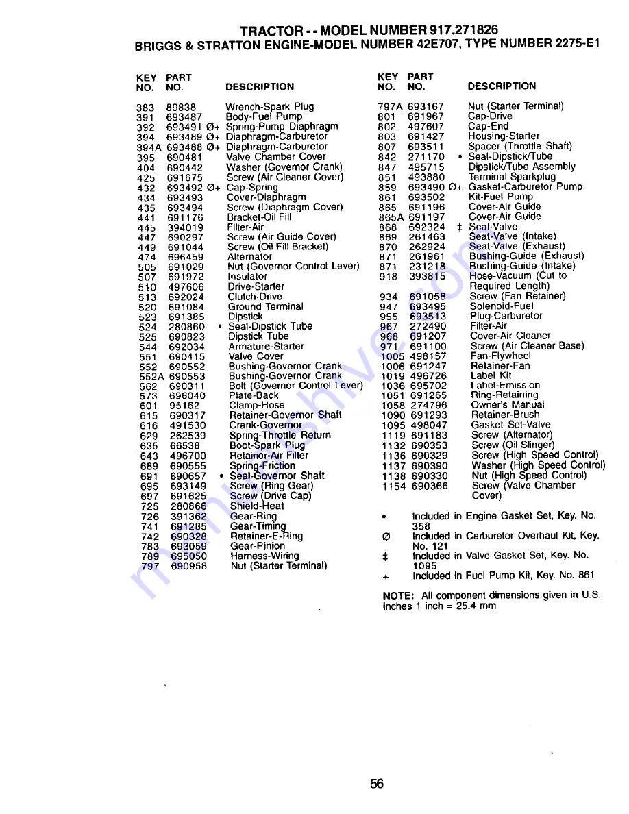 Craftsman 917.271826 Owner'S Manual Download Page 56