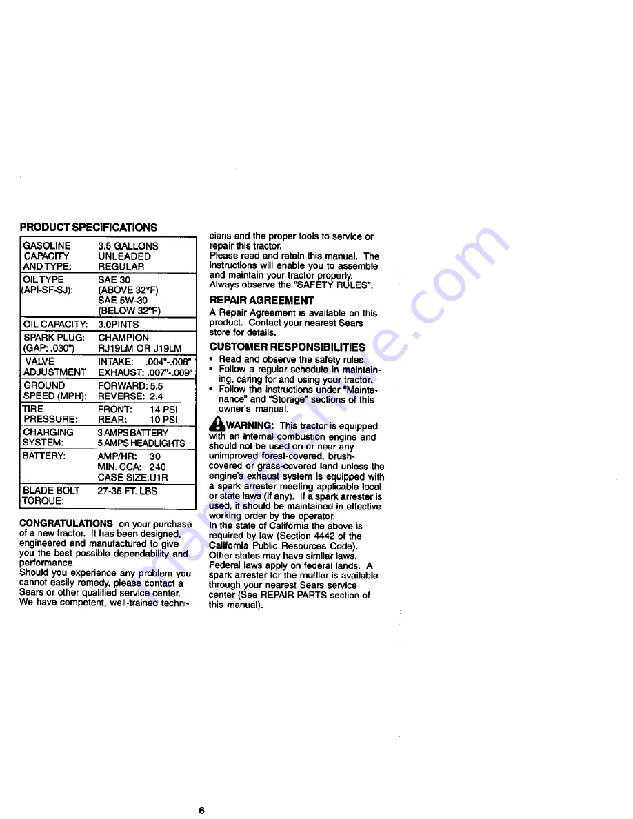 Craftsman 917.27184 Owner'S Manual Download Page 6