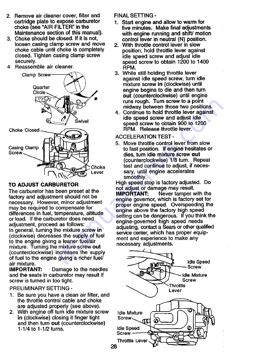 Craftsman 917.271861 Owner'S Manual Download Page 28