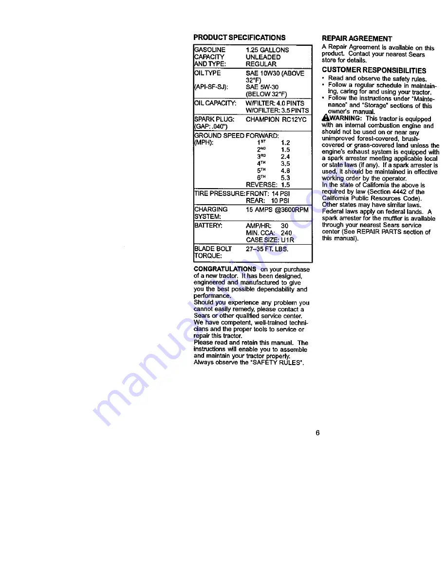 Craftsman 917.272053 Owner'S Manual Download Page 6