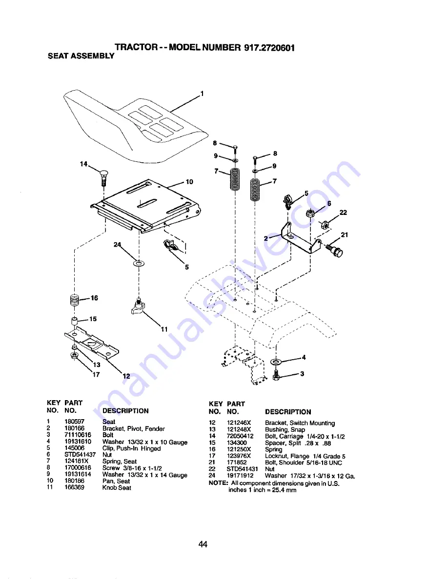 Craftsman 917.2720601 Owner'S Manual Download Page 44