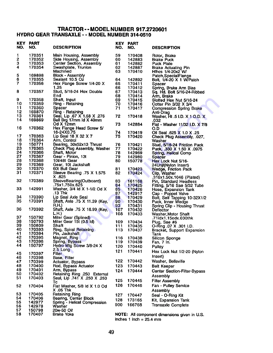 Craftsman 917.2720601 Owner'S Manual Download Page 49