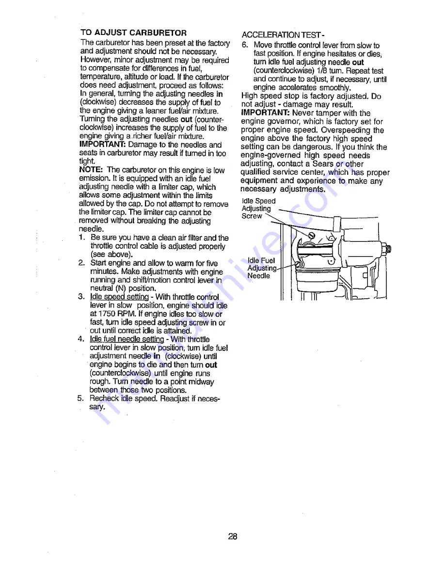 Craftsman 917.272061 Owner'S Manual Download Page 28