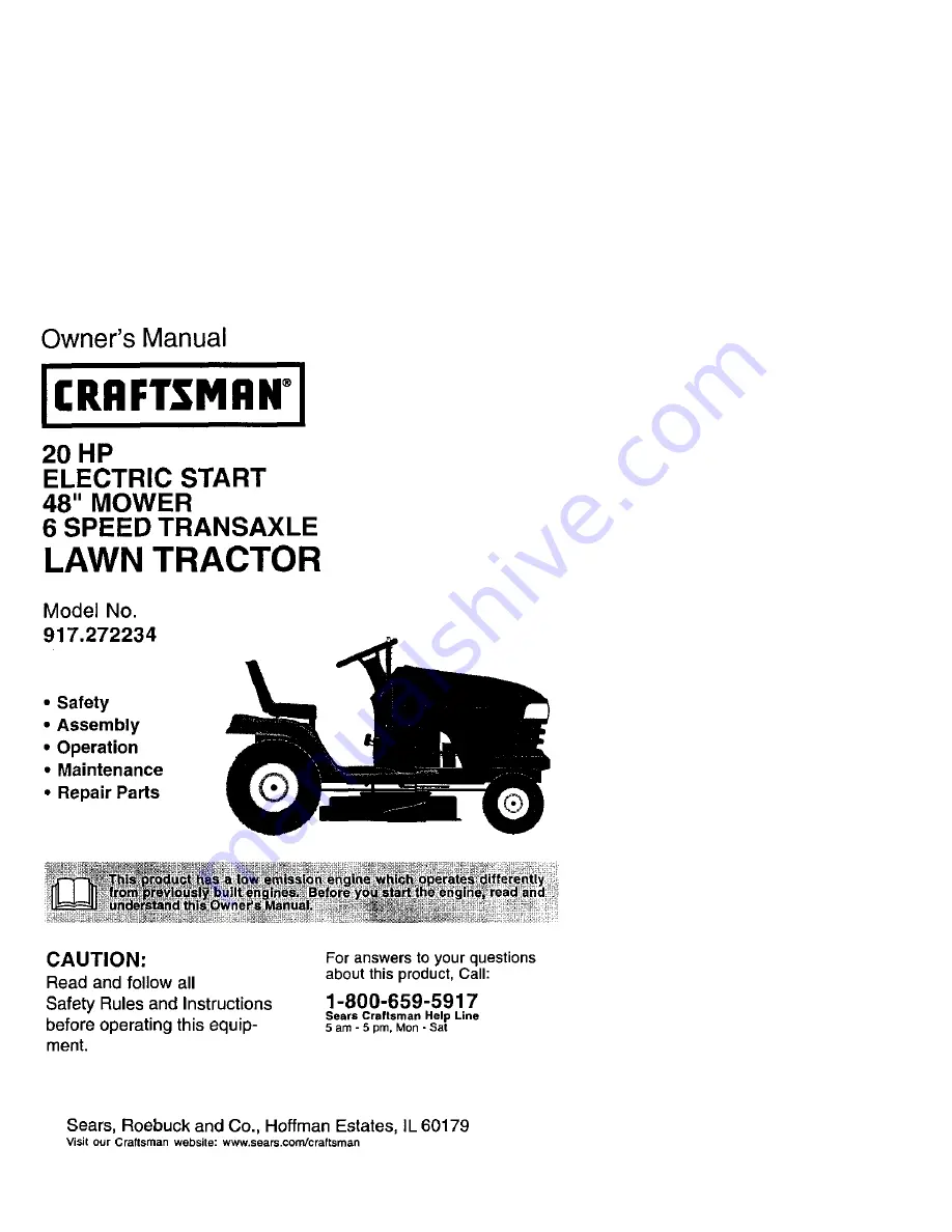 Craftsman 917.272234 Скачать руководство пользователя страница 1