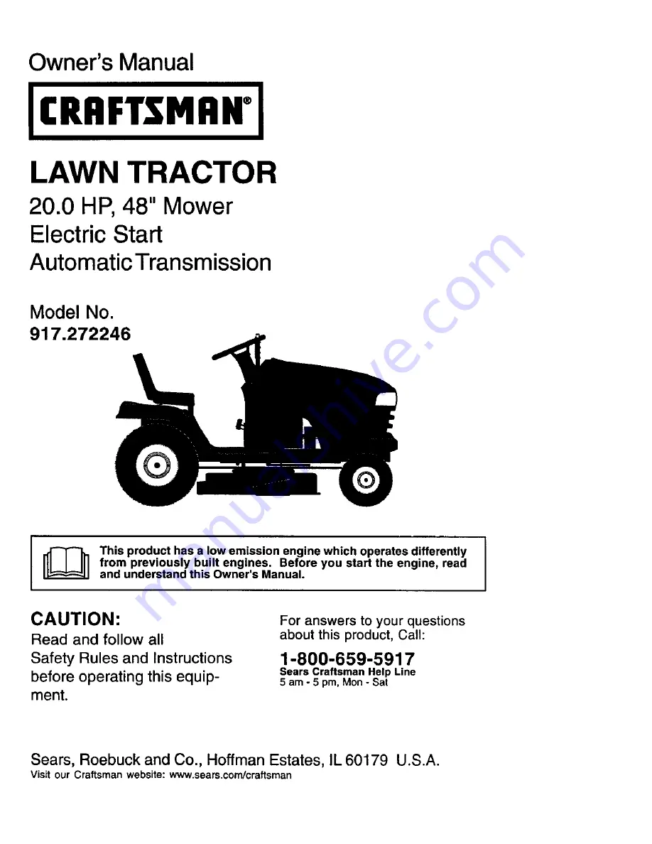 Craftsman 917.272246 Скачать руководство пользователя страница 1