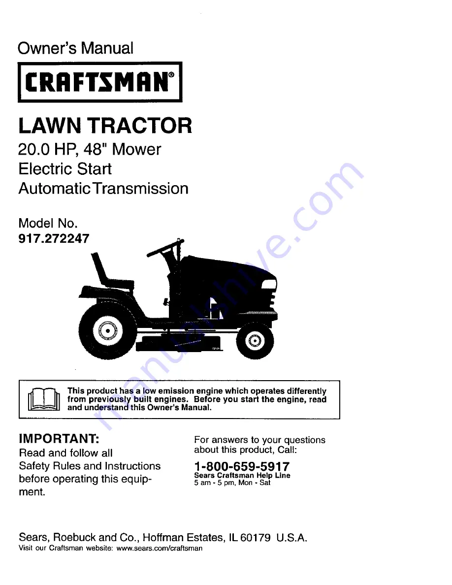 Craftsman 917.272247 Owner'S Manual Download Page 1