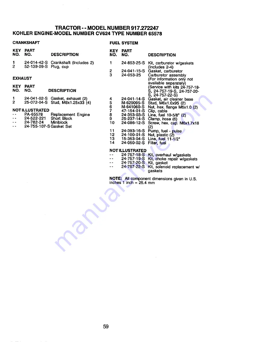 Craftsman 917.272247 Owner'S Manual Download Page 59