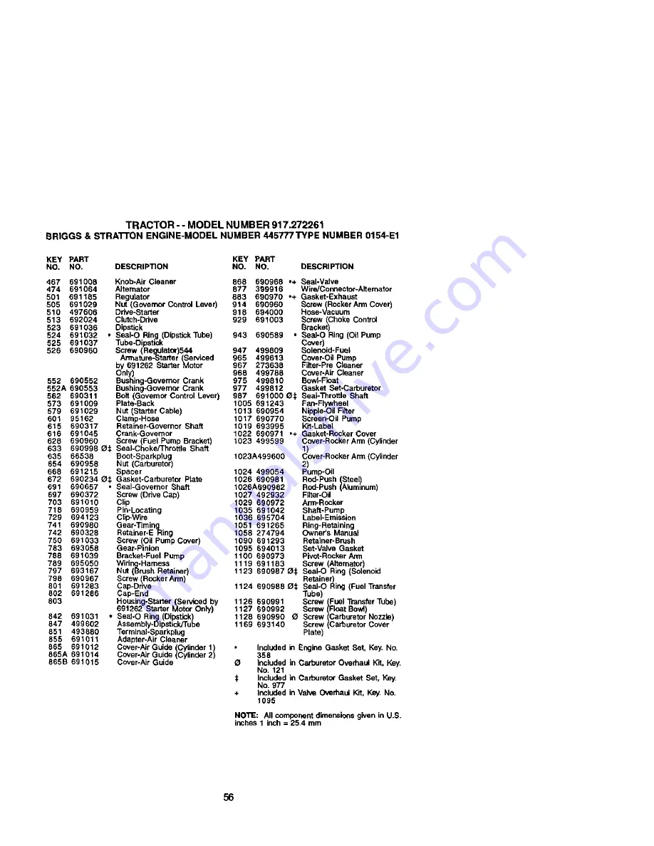 Craftsman 917.272261 Owner'S Manual Download Page 56