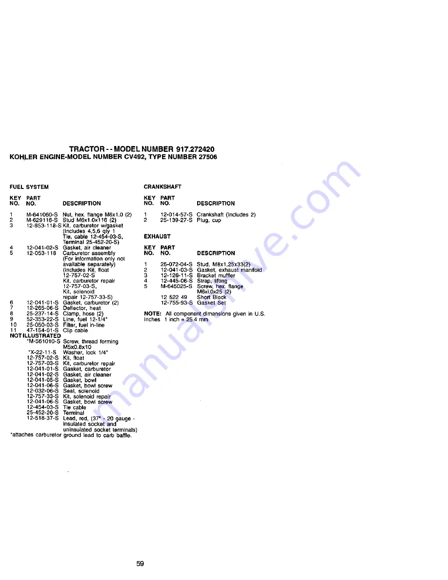 Craftsman 917.27242 Owner'S Manual Download Page 59