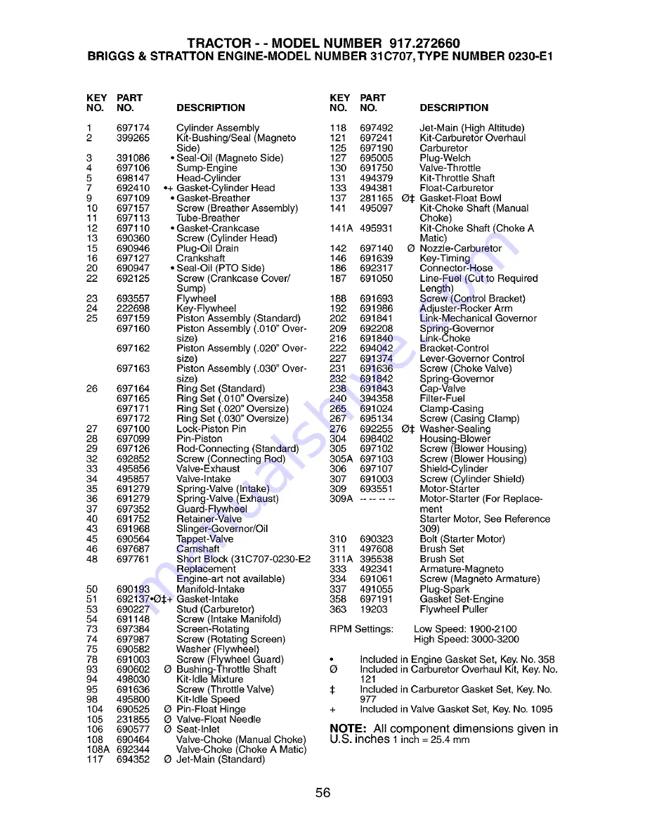 Craftsman 917.272660 Owner'S Manual Download Page 56