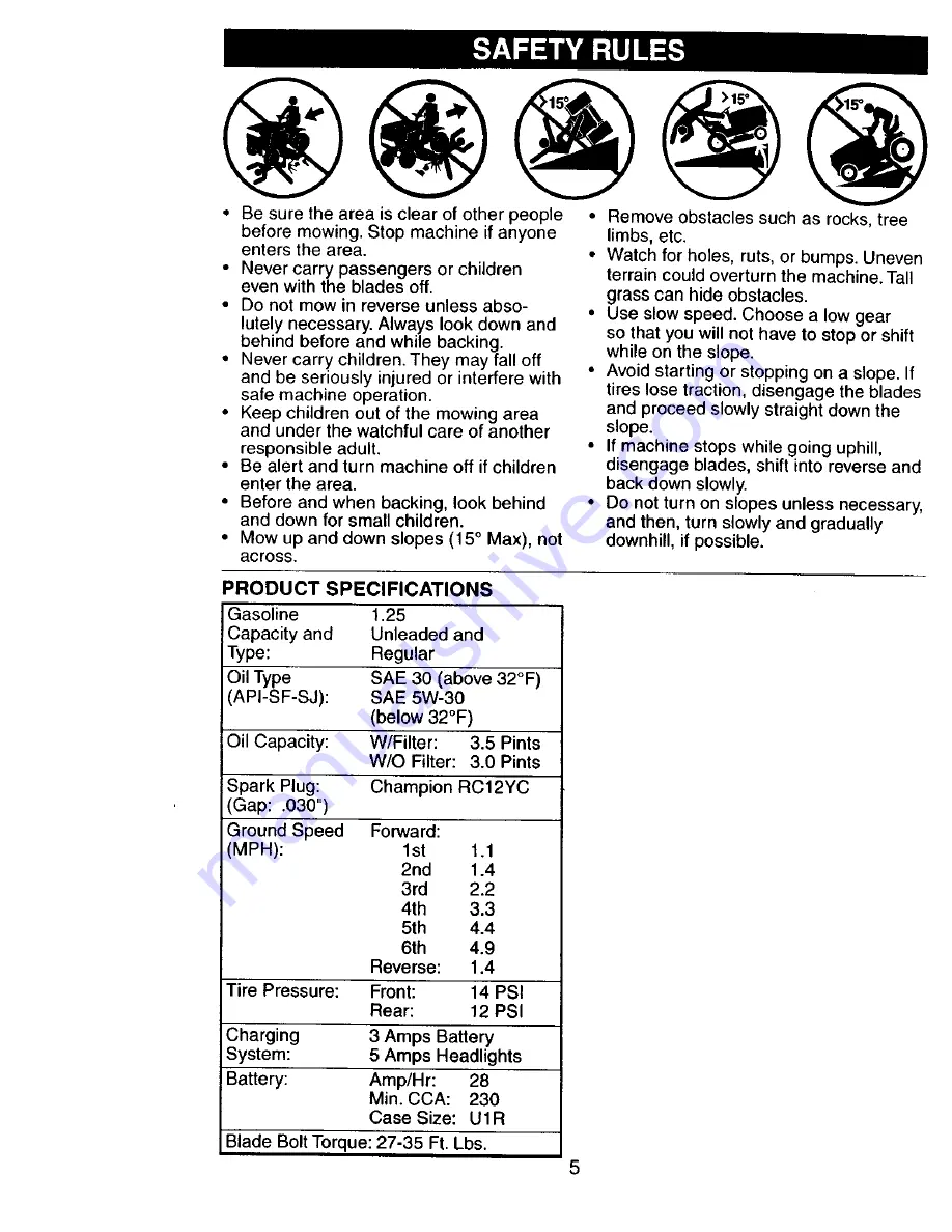 Craftsman 917.272673 Owner'S Manual Download Page 5