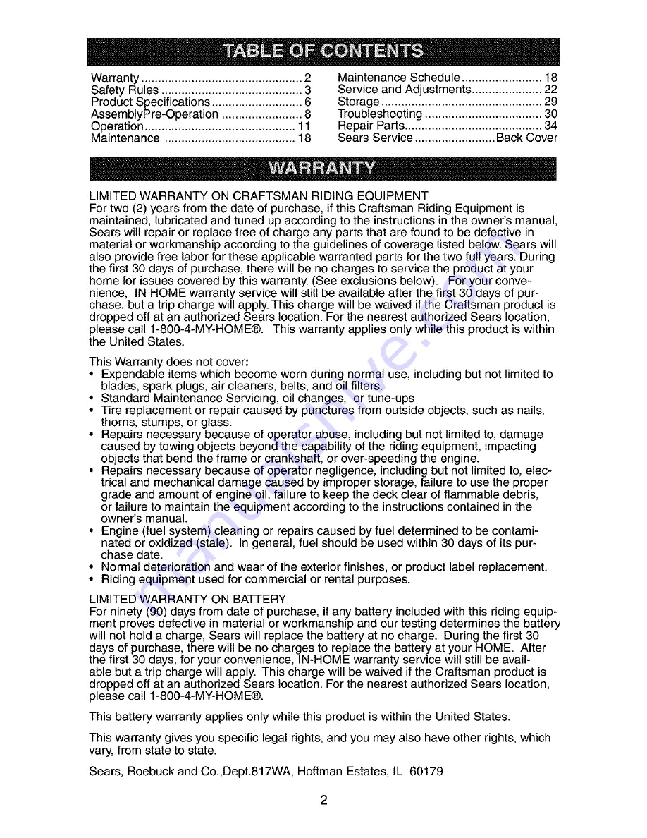 Craftsman 917.27268 Owner'S Manual Download Page 2