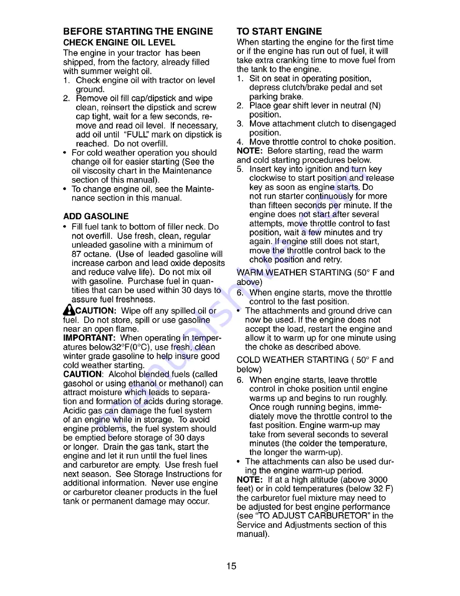 Craftsman 917.272754 Owner'S Manual Download Page 15