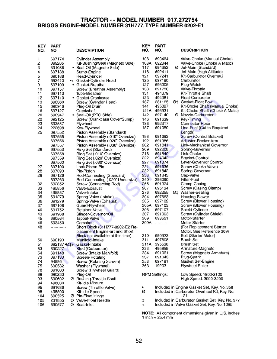 Craftsman 917.272754 Owner'S Manual Download Page 52