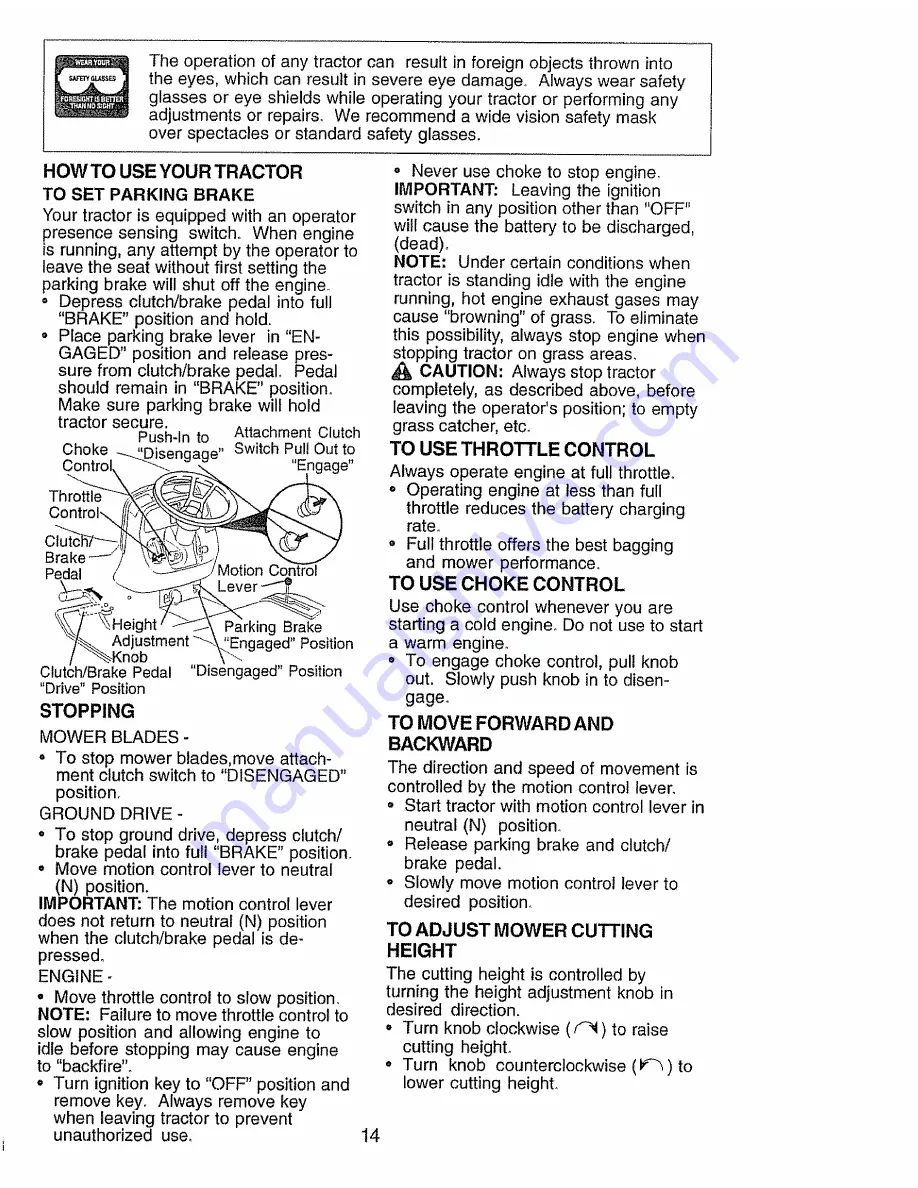 Craftsman 917.273101 Owner'S Manual Download Page 14