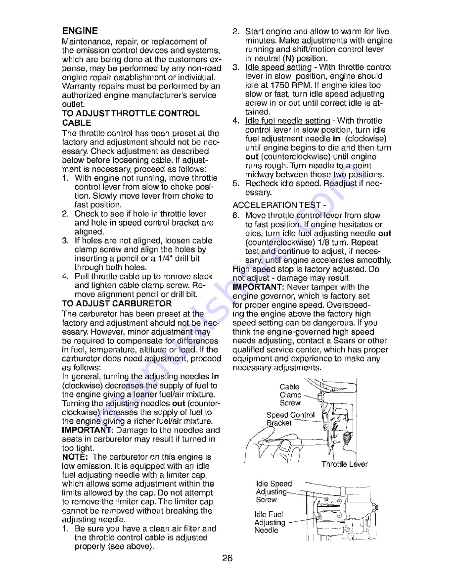 Craftsman 917.273130 Owner'S Manual Download Page 26