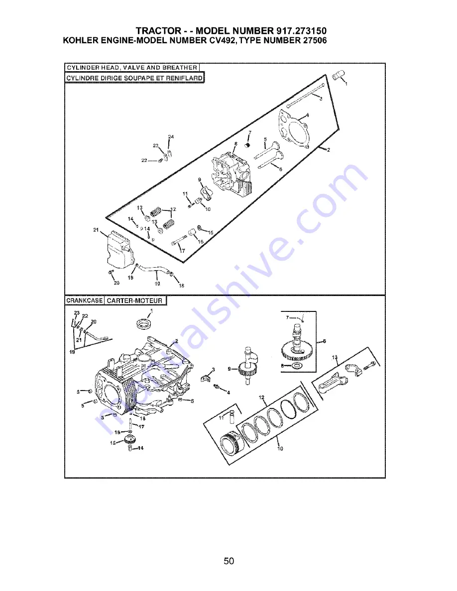 Craftsman 917.273150 Скачать руководство пользователя страница 50