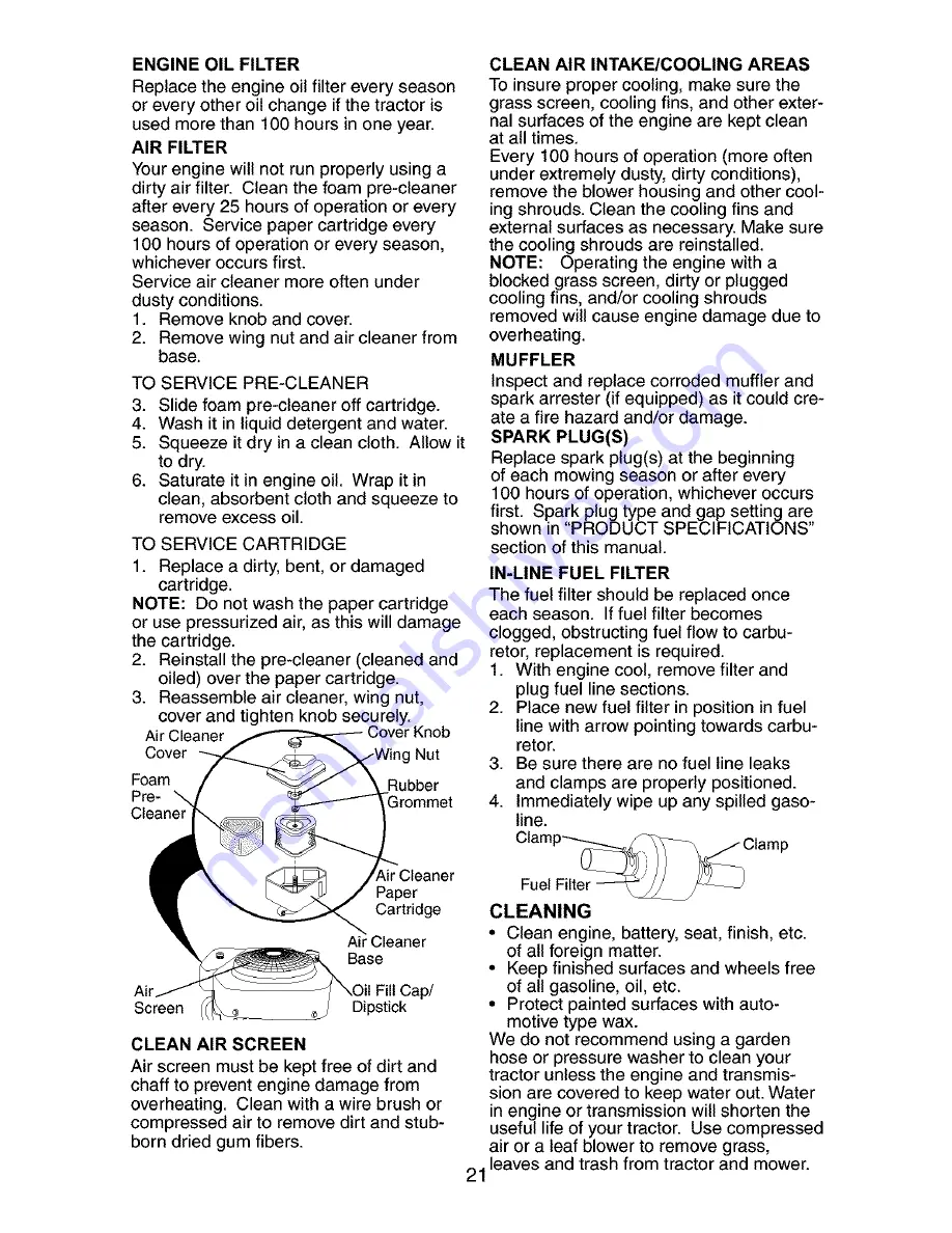 Craftsman 917.27316 Owner'S Manual Download Page 21