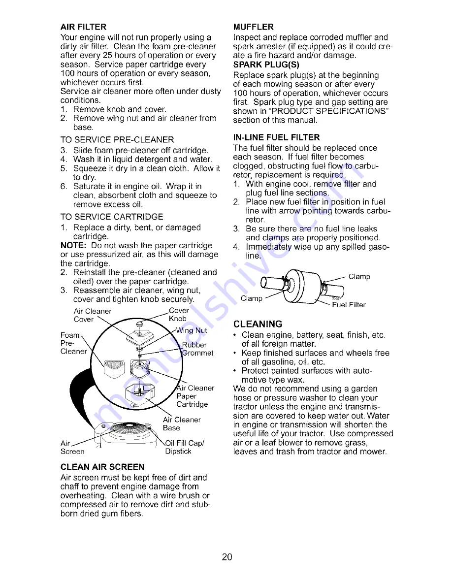 Craftsman 917.27317 Owner'S Manual Download Page 20