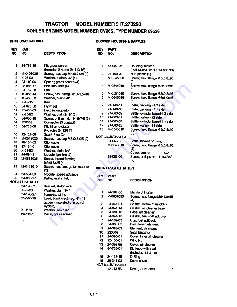 Craftsman 917.273220 Owner'S Manual Download Page 61