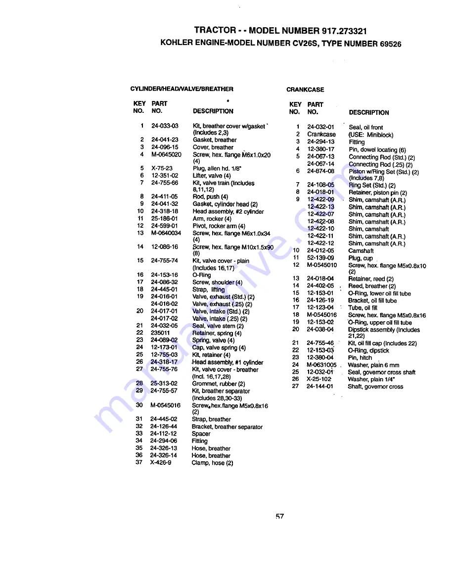 Craftsman 917.273321 Owner'S Manual Download Page 57