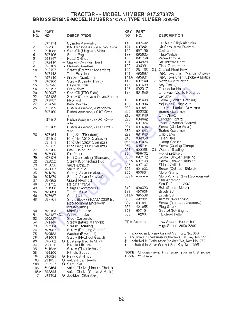 Craftsman 917.273373 Owner'S Manual Download Page 52