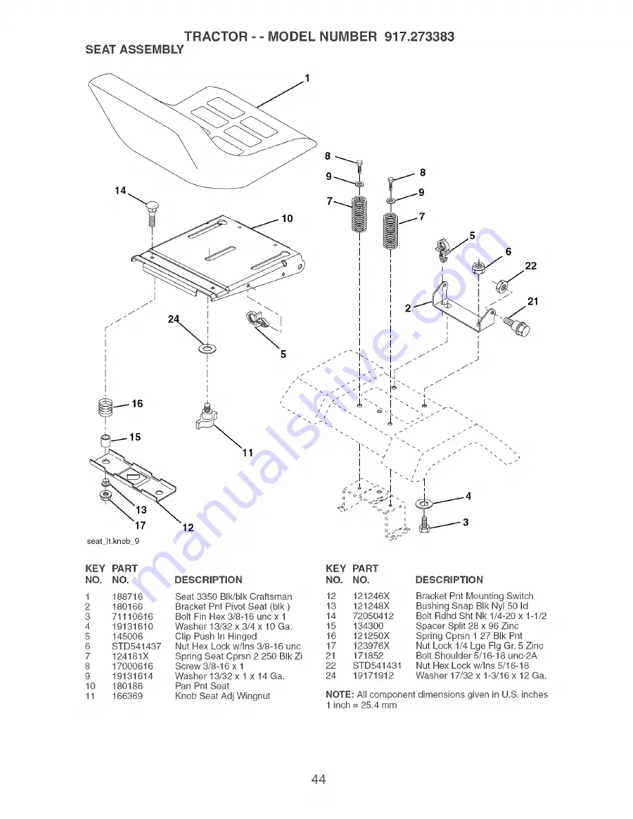 Craftsman 917.273383 Owner'S Manual Download Page 44