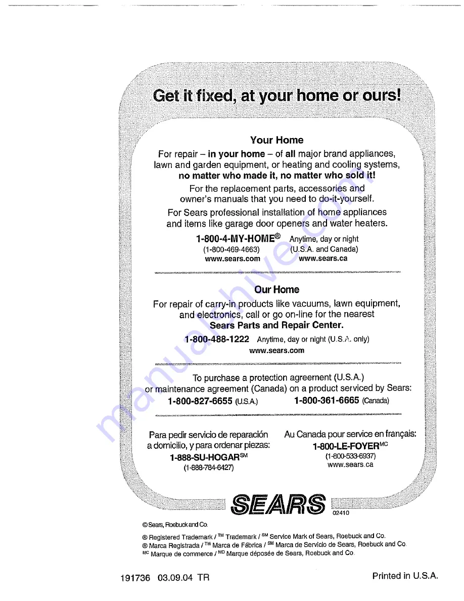 Craftsman 917.273402 Owner'S Manual Download Page 56