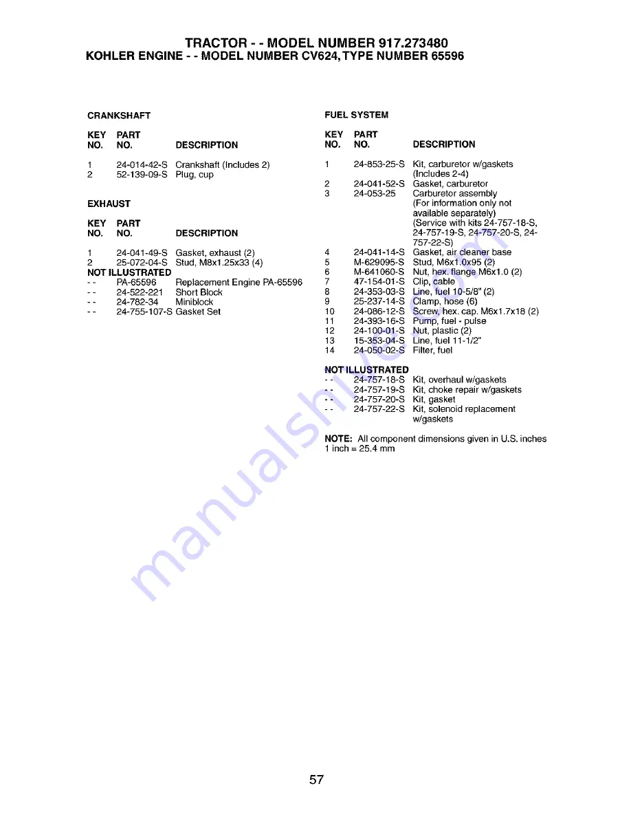 Craftsman 917.273480 Owner'S Manual Download Page 57