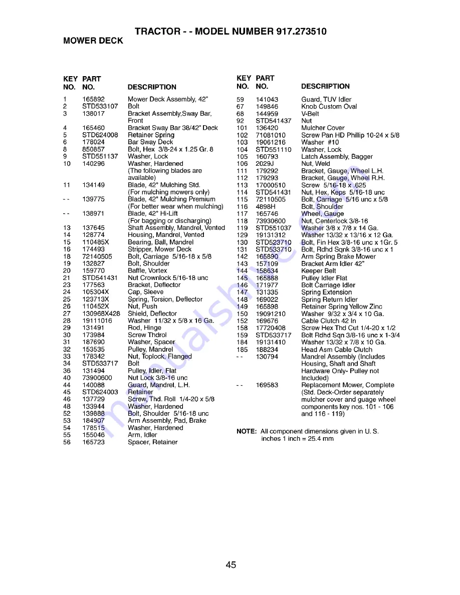 Craftsman 917.27351 Owner'S Manual Download Page 45