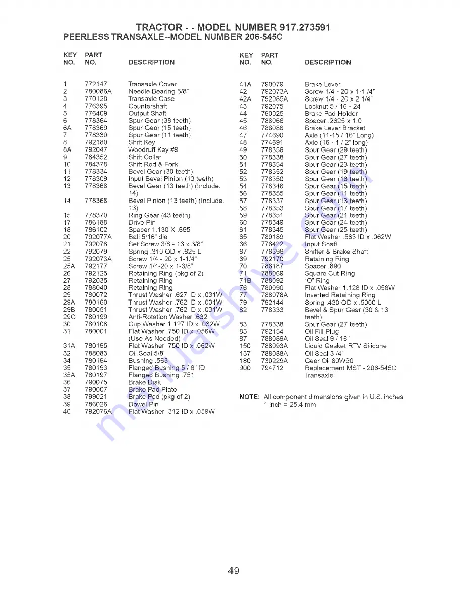 Craftsman 917.273591 Owner'S Manual Download Page 49