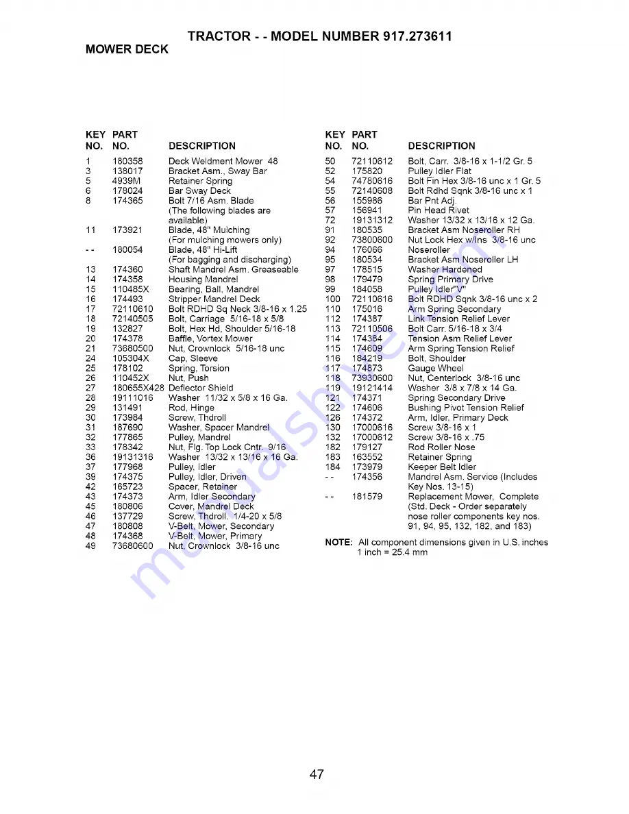 Craftsman 917.273611 Owner'S Manual Download Page 47