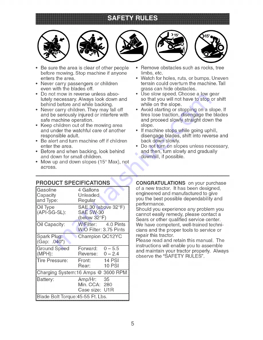 Craftsman 917.273623 Owner'S Manual Download Page 5