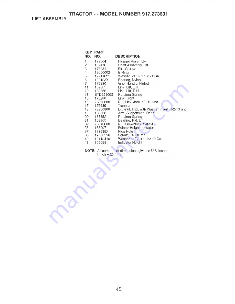 Craftsman 917.273631 Owner'S Manual Download Page 45