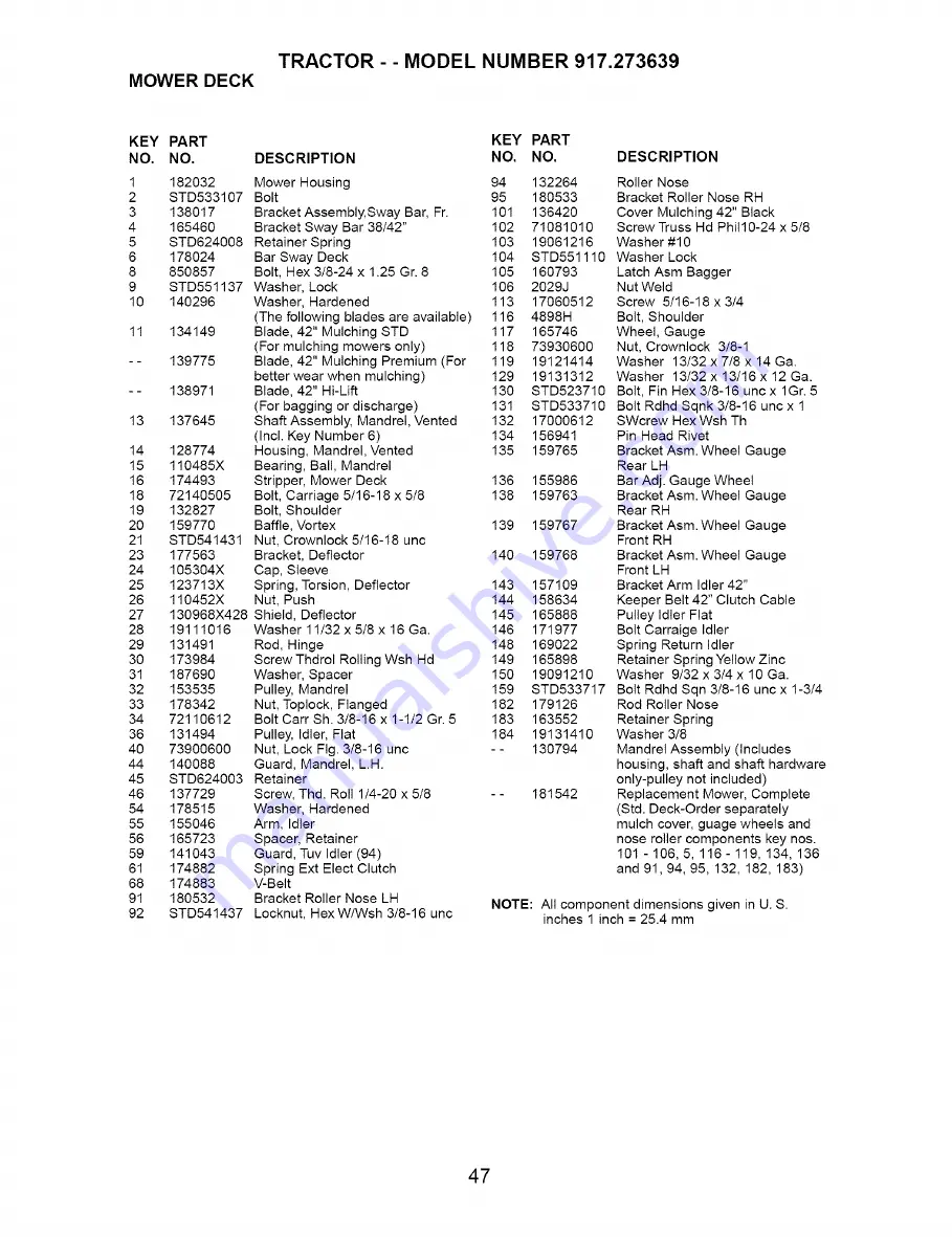 Craftsman 917.273639 Owner'S Manual Download Page 47