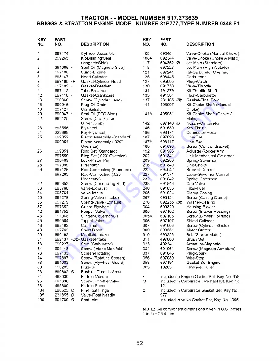 Craftsman 917.273639 Owner'S Manual Download Page 52