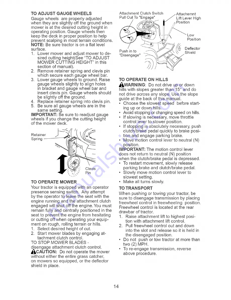 Craftsman 917.2736402 Owner'S Manual Download Page 14