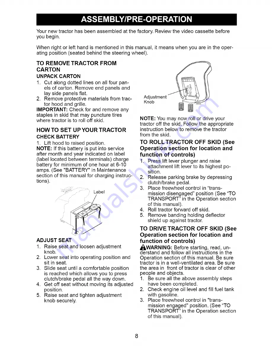 Craftsman 917.2736404 Owner'S Manual Download Page 8