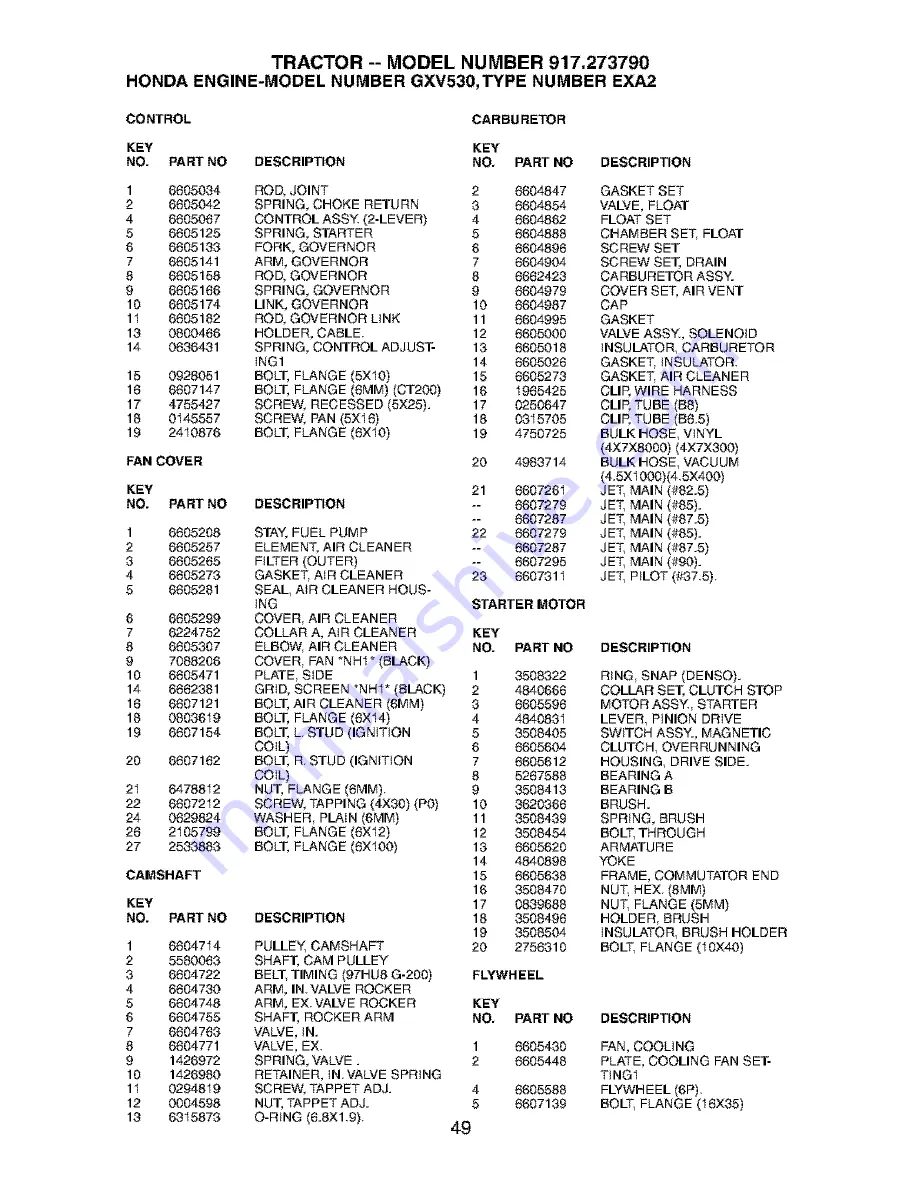 Craftsman 917.273790 Owner'S Manual Download Page 49