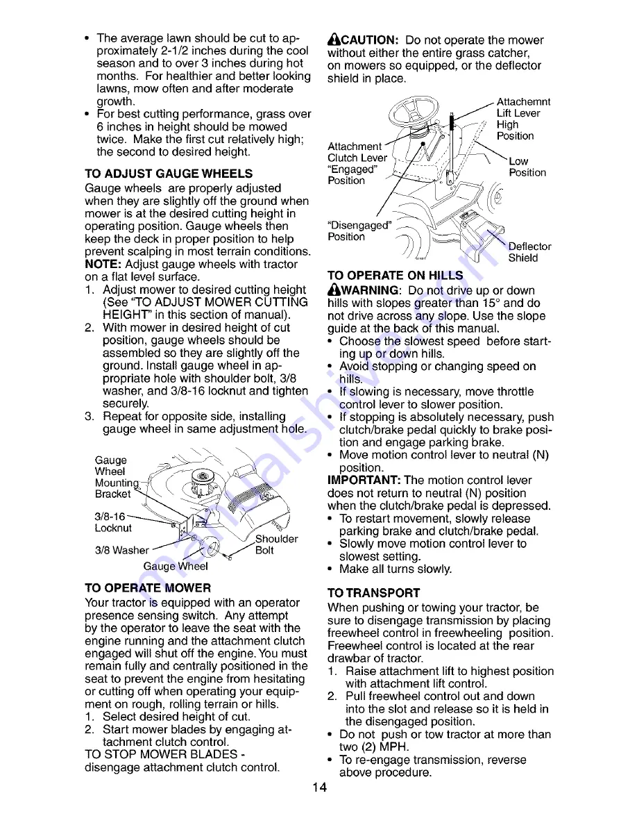 Craftsman 917.273802 Owner'S Manual Download Page 14