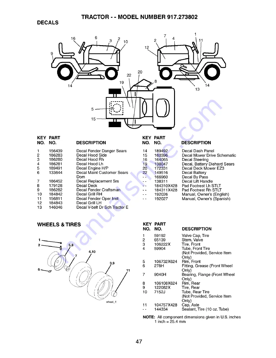 Craftsman 917.273802 Скачать руководство пользователя страница 47