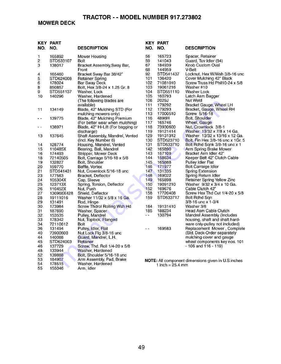 Craftsman 917.273802 Owner'S Manual Download Page 49