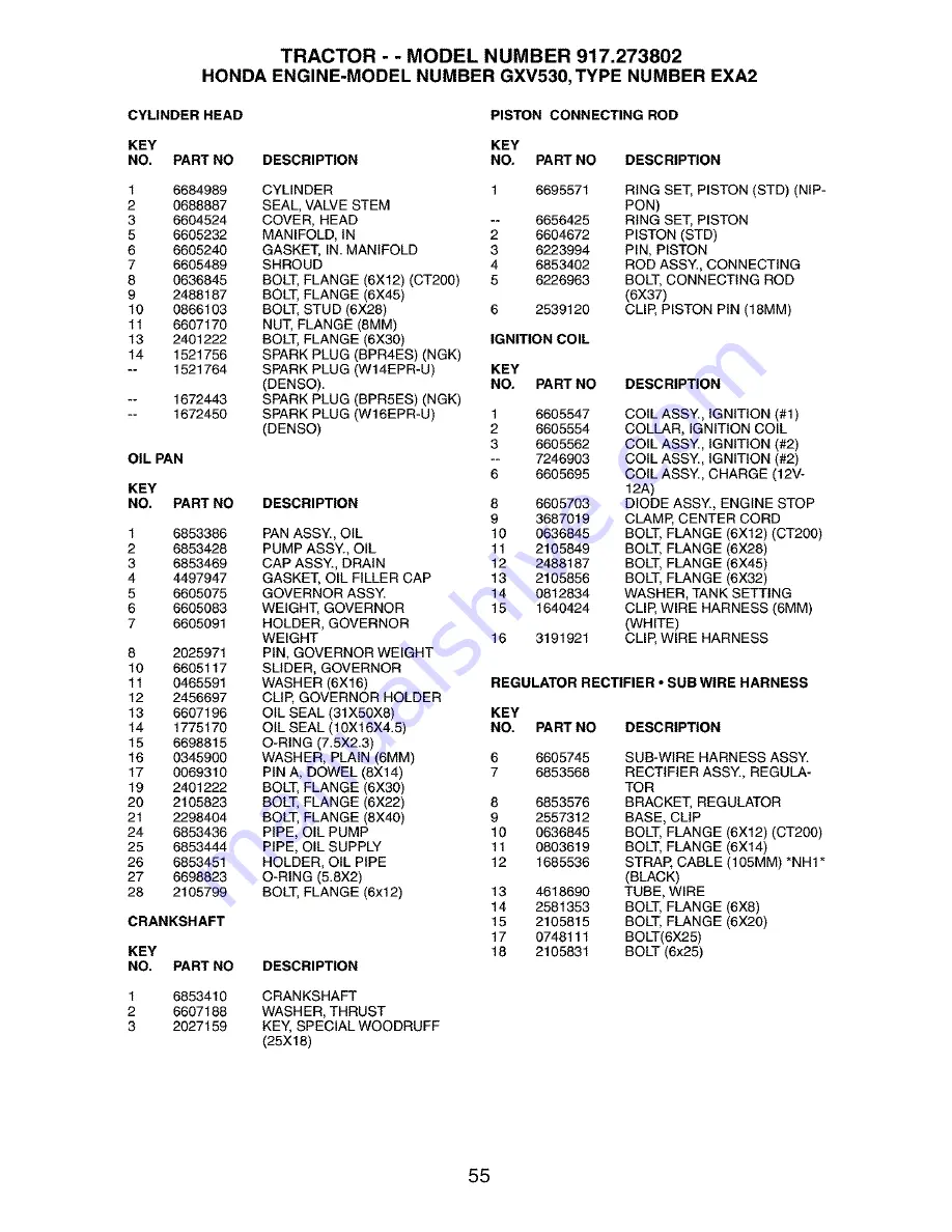 Craftsman 917.273802 Owner'S Manual Download Page 55