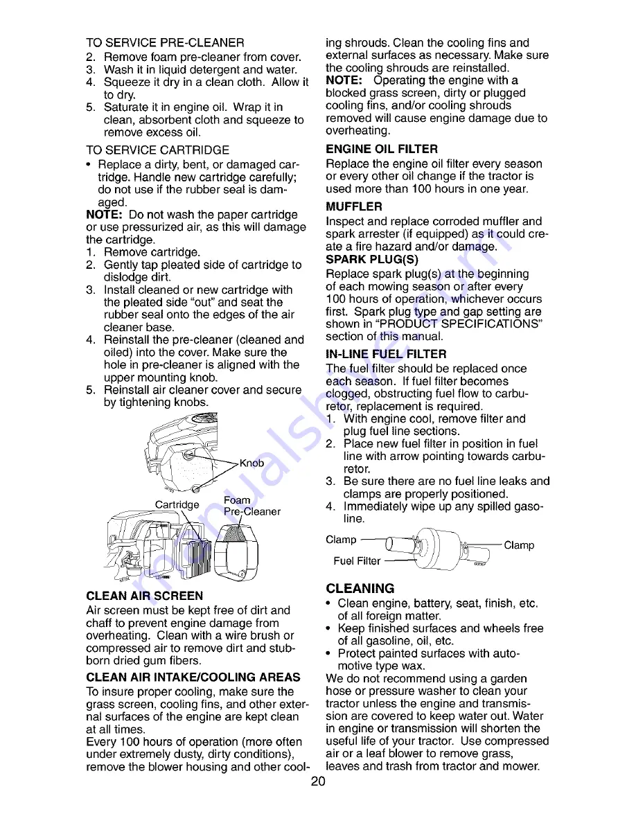 Craftsman 917.273830 Owner'S Manual Download Page 20