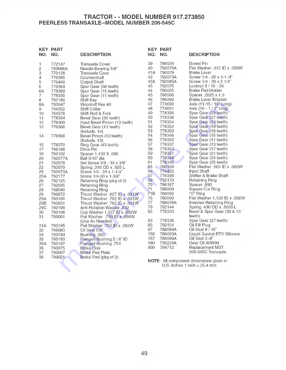 Craftsman 917.273850 Owner'S Manual Download Page 49