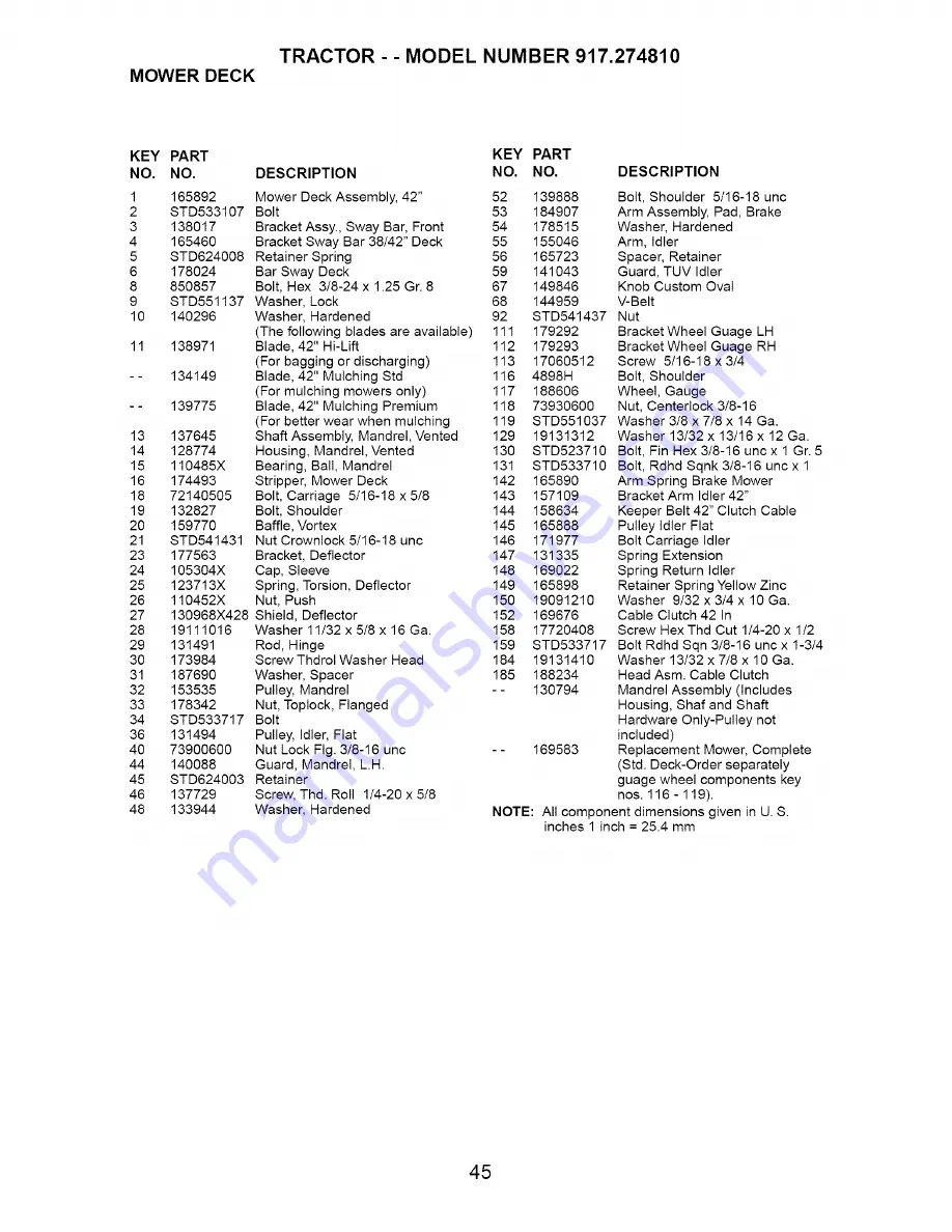 Craftsman 917.27481 Owner'S Manual Download Page 45