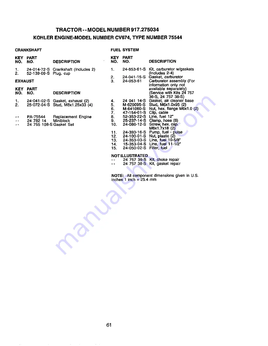 Craftsman 917.275034 Owner'S Manual Download Page 61