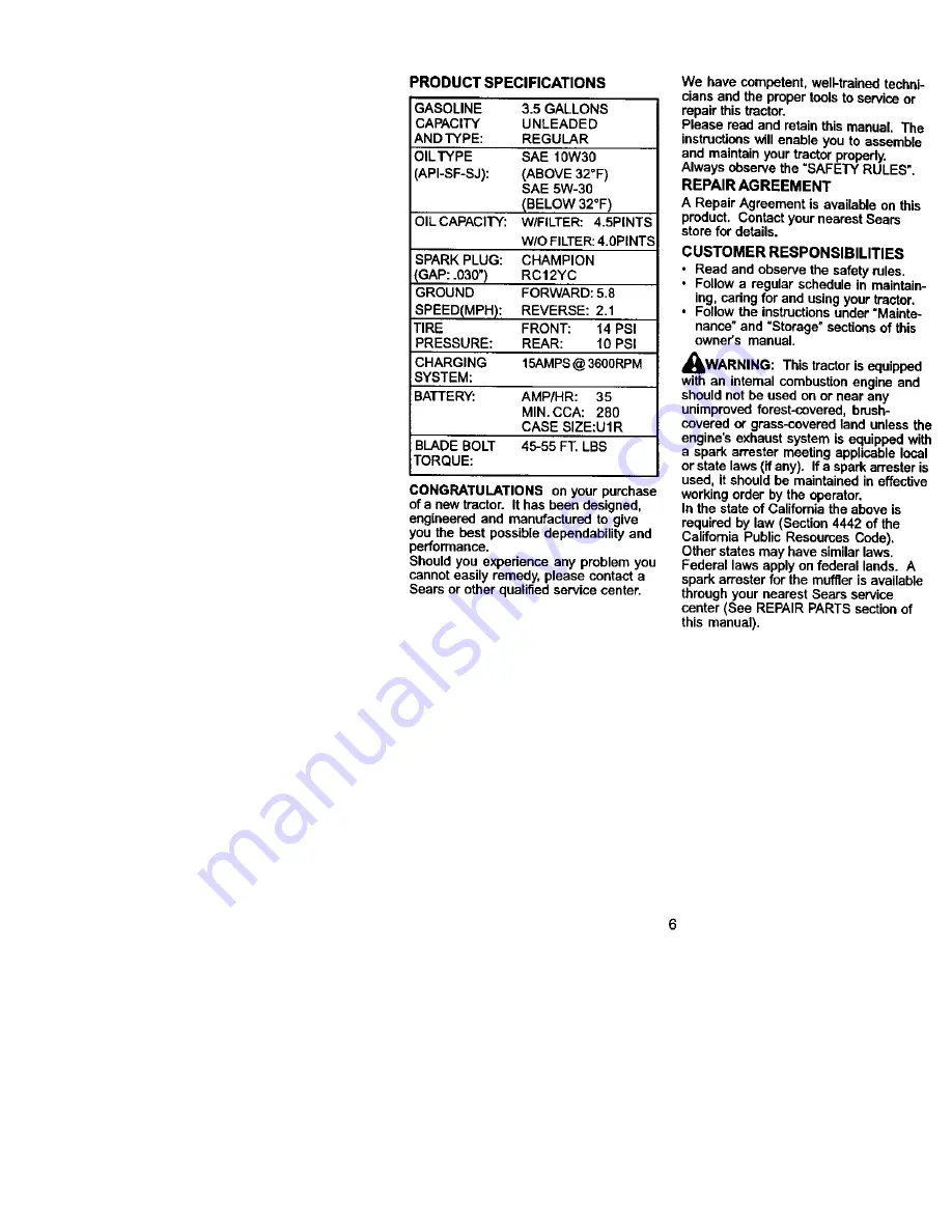 Craftsman 917.275223 Owner'S Manual Download Page 6