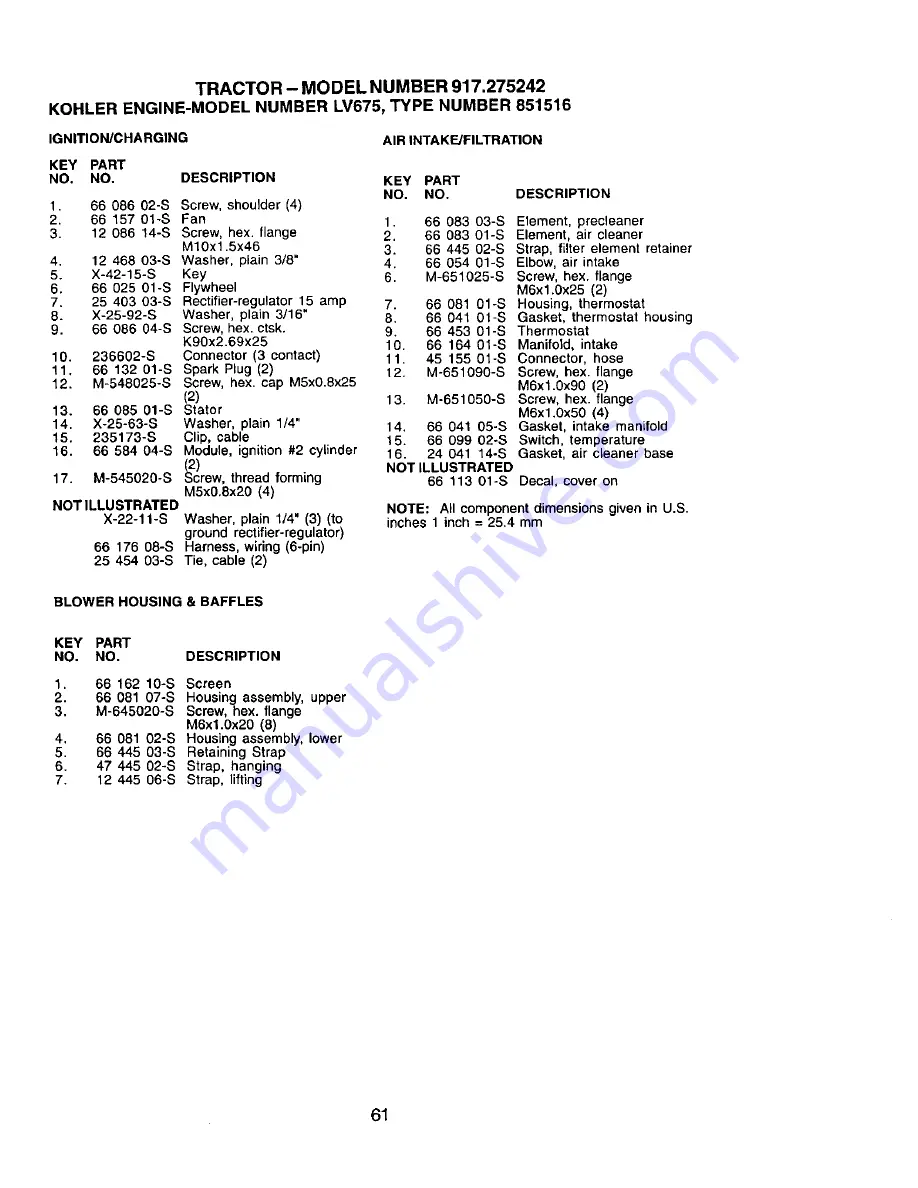 Craftsman 917.275242 Owner'S Manual Download Page 61